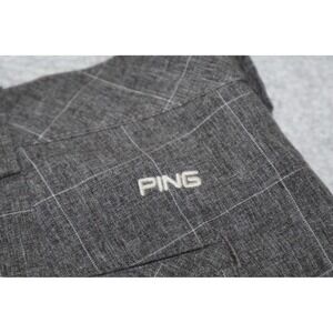 Ping Golf Shorts Mens 38 Gray Windowpane Plaid Flat Front Athletic Performance